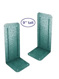 Acrimet Jumbo Premium Bookends 9" Platinum Green Silver Color